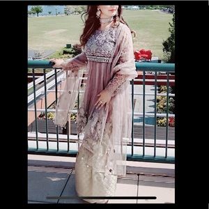 Grey mauve Pakistani sharara